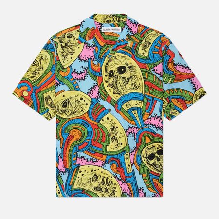 Мужская рубашка WACKO MARIA Hawaiian S/S Type 5, цвет голубой