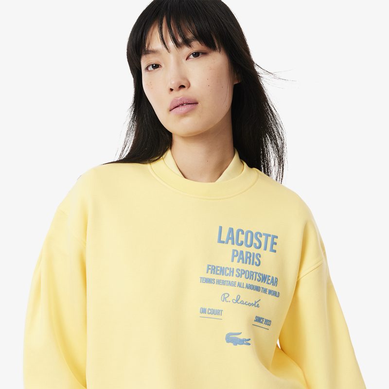 Женская толстовка Lacoste свободного кроя с плиссированным принтом 3