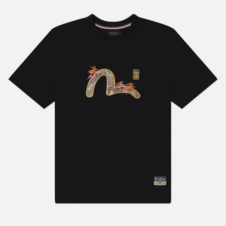 Мужская футболка Evisu Heritage Brocade Seagull Applique, цвет чёрный
