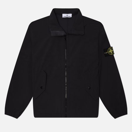 Мужская куртка ветровка Stone Island Light Soft Shell-R E.Dye Stand Collar, цвет чёрный