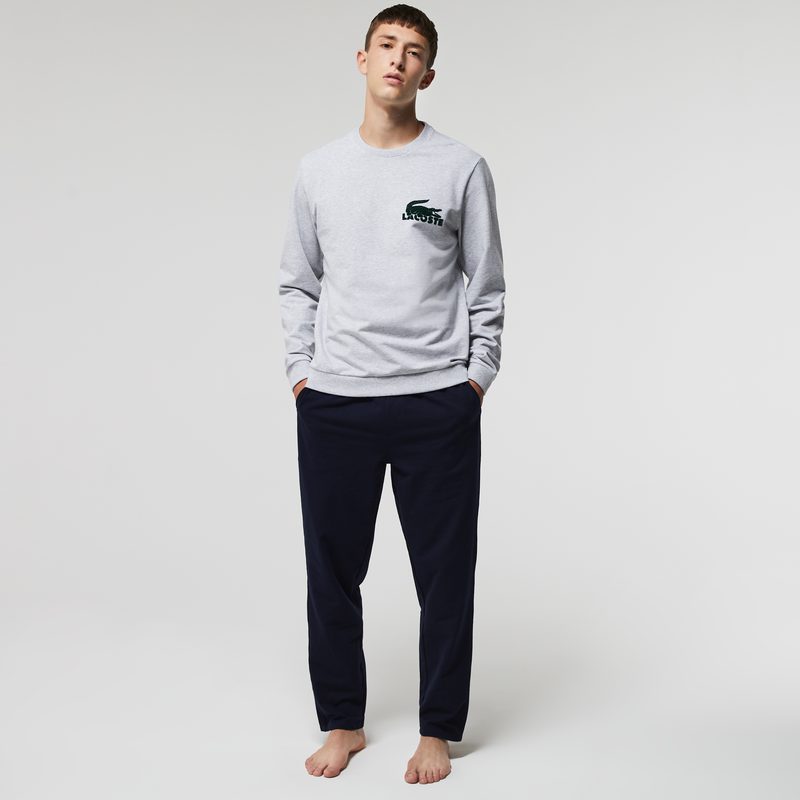 Мужская домашнаяя толстовка Lacoste из хлопкового флиса