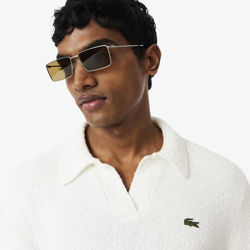 Мужское вязанное поло Lacoste классического кроя 3