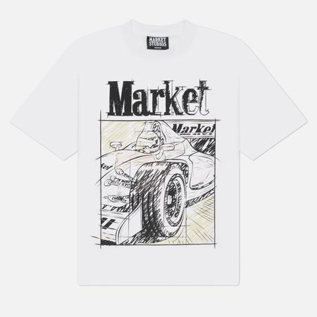 Мужская футболка MARKET Scribbled Formula UV, цвет белый