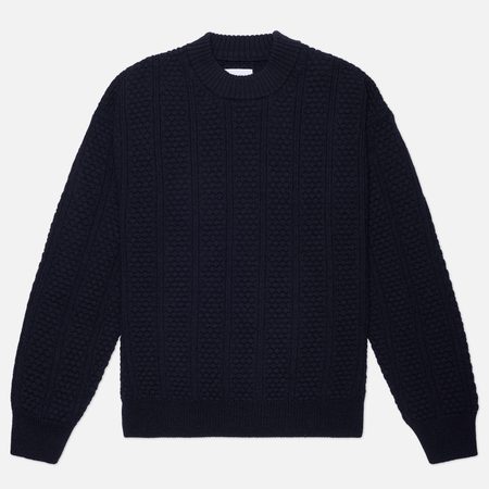 Мужской свитер Norse Projects Storm Bubble Rib Knit Crewneck, цвет синий