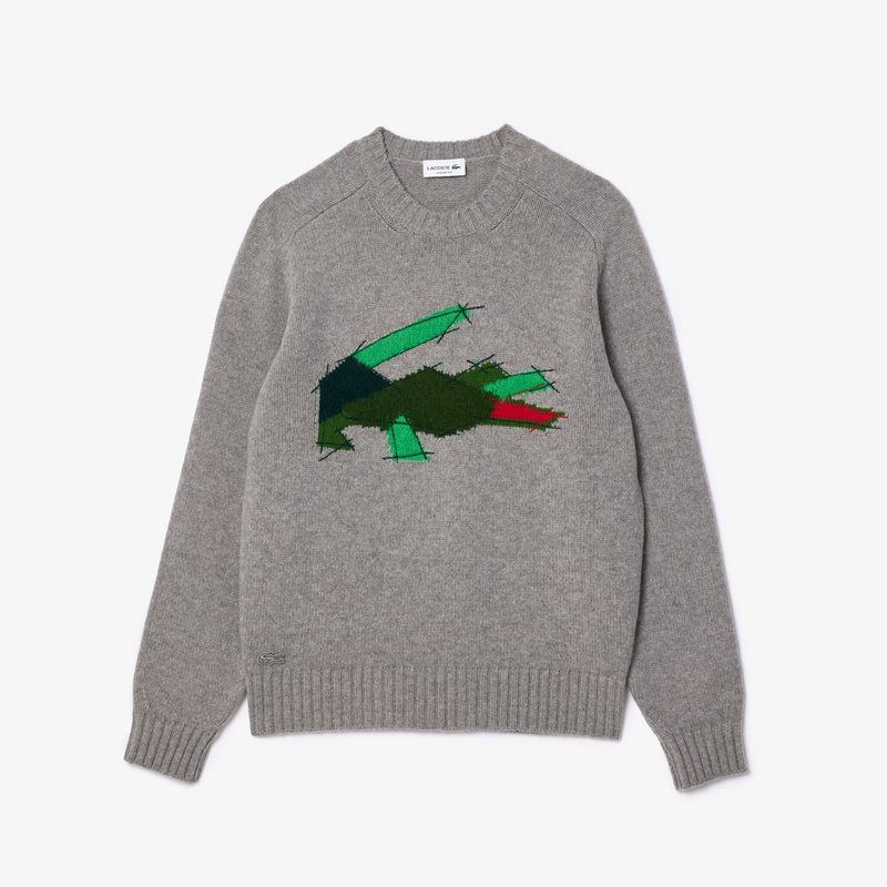 Мужской шерстяной свитер Lacoste с круглым вырезом 5