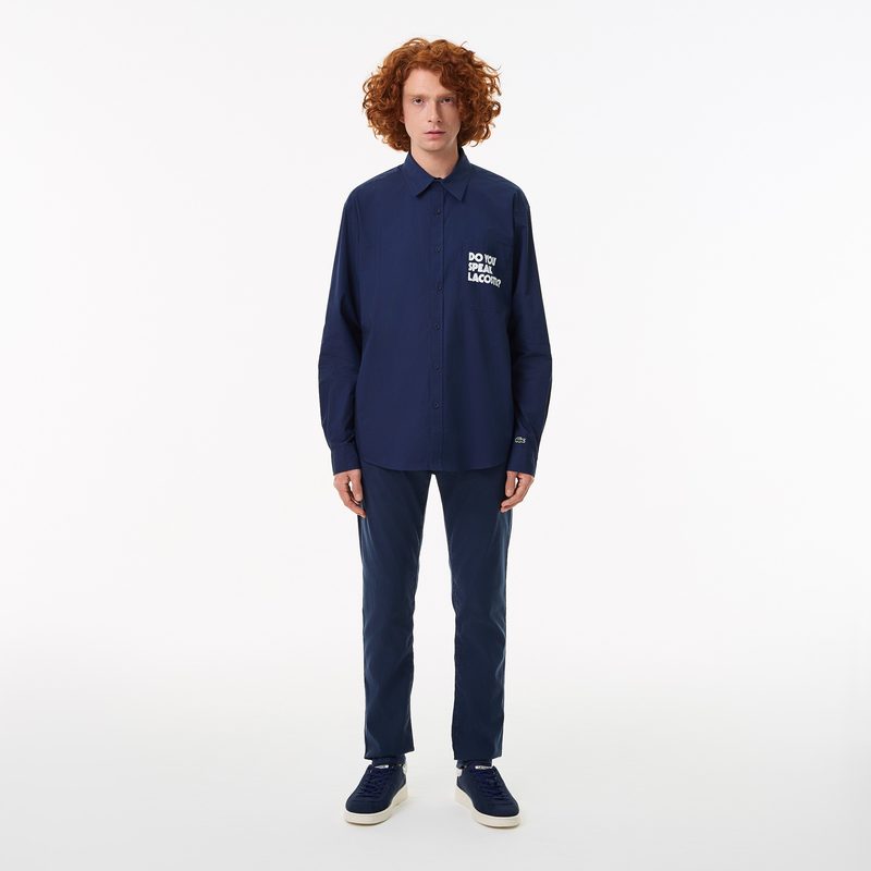 Мужская рубашка Lacoste свободного кроя с принтом 4