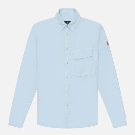 Мужская рубашка Belstaff Scale Linen, цвет голубой