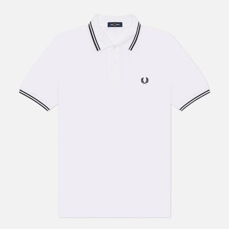 Мужское поло Fred Perry M3600 Twin Tipped, цвет белый