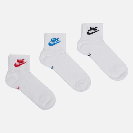 Комплект носков Nike 3-Pack Everyday Essential Ankle, цвет белый
