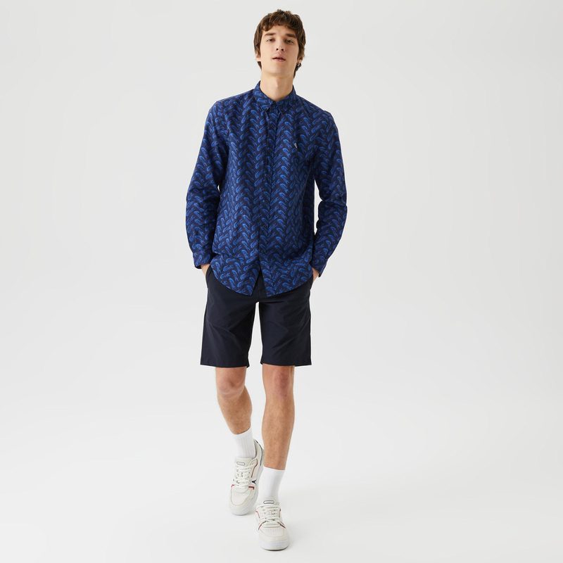 Мужская рубашка Lacoste стандартного кроя из смеси льна 3
