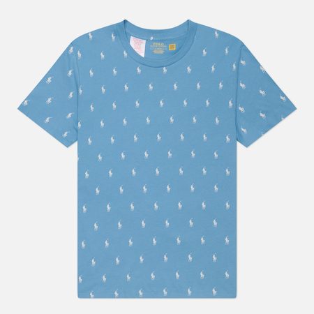 Мужская футболка Polo Ralph Lauren All Over Pony Cotton Jersey Sleep, цвет голубой