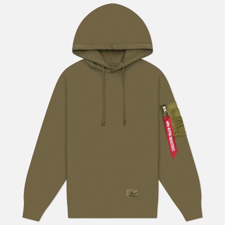 Мужская толстовка Alpha Industries Utility Pocket Hoodie, цвет оливковый