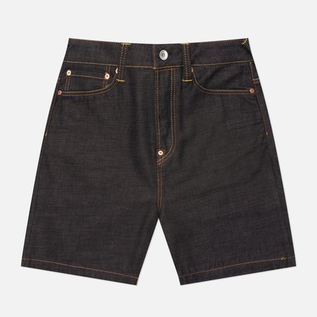 Мужские шорты Evisu Heritage Leopard Pocket Embroidery Denim, цвет синий