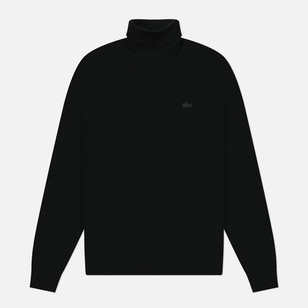 Мужской свитер Lacoste Merino Wool Neck, цвет чёрный