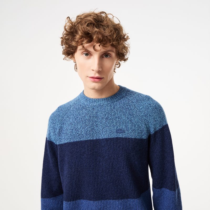 Мужской шерстяной свитер Lacoste в полоску 3