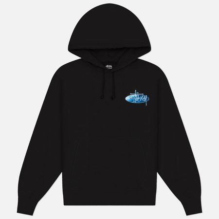 Мужская толстовка Stussy Wave Oval Hoodie, цвет чёрный