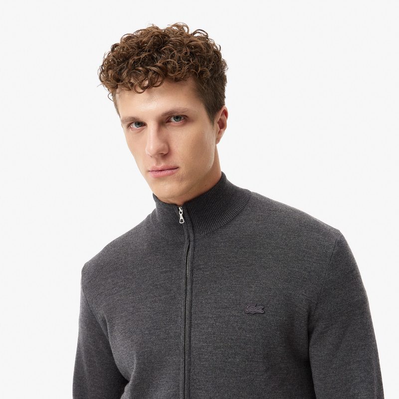 Мужской шерстяной свитер Lacoste на молнии 3