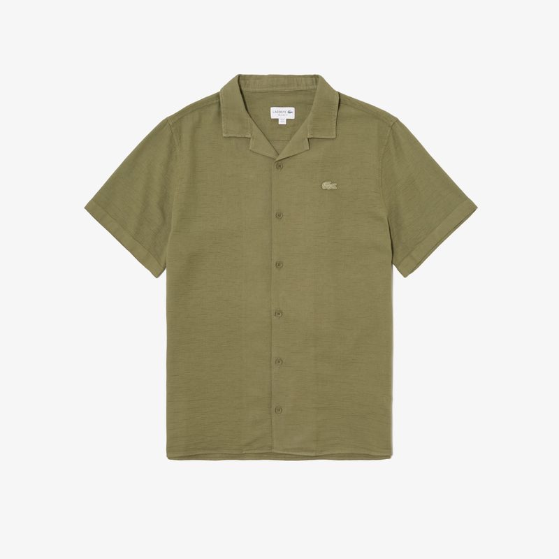 Мужская хлопковая рубашка Lacoste свободного кроя 5