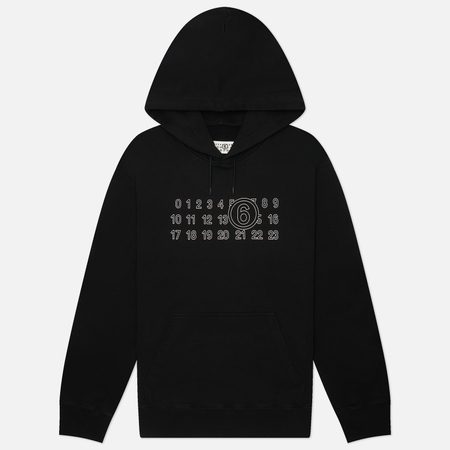 Мужская толстовка Maison Margiela MM6 Numeric Tonal Artwork Printed Hoodie, цвет чёрный