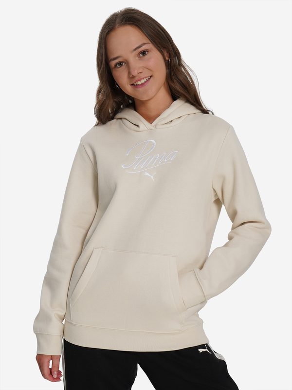 Худи для девочек PUMA Script, Бежевый