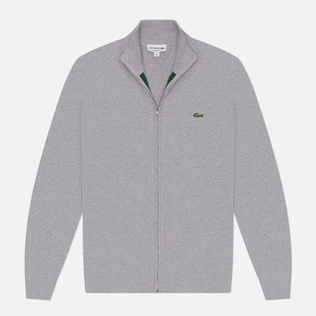 Мужской свитер Lacoste Stand-Up Collar Organic Cotton Zippered, цвет серый