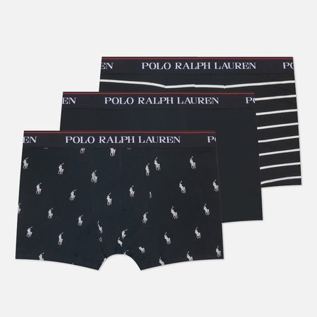 Комплект мужских трусов Polo Ralph Lauren Classic Trunk 3-Pack, цвет чёрный
