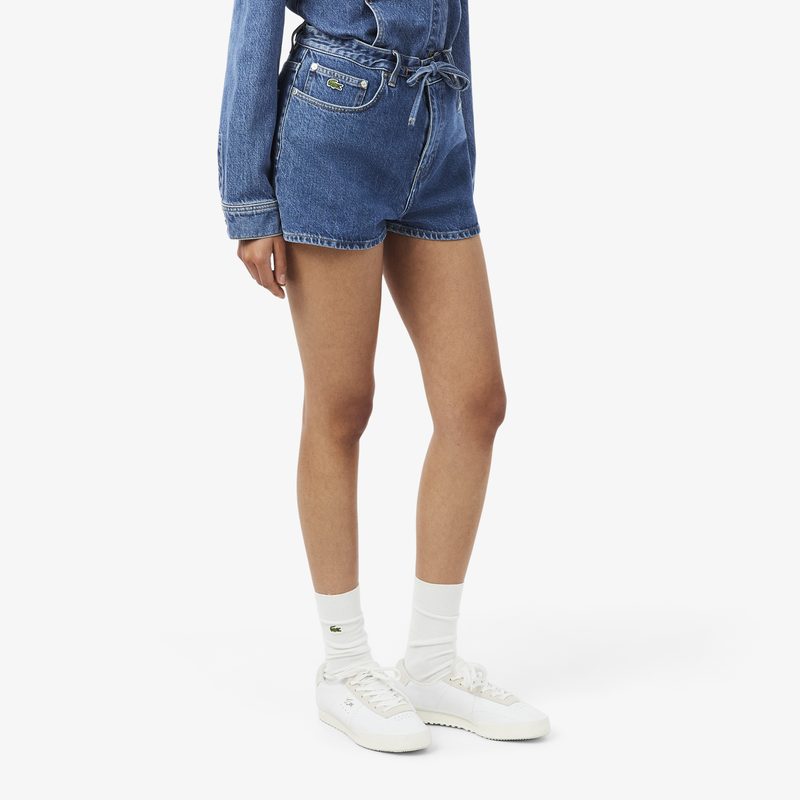 Женские джинсовые короткие шорты Lacoste 3