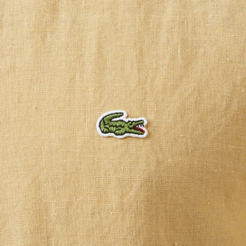 Мужская льняная рубашка Lacoste с коротким рукавом 4