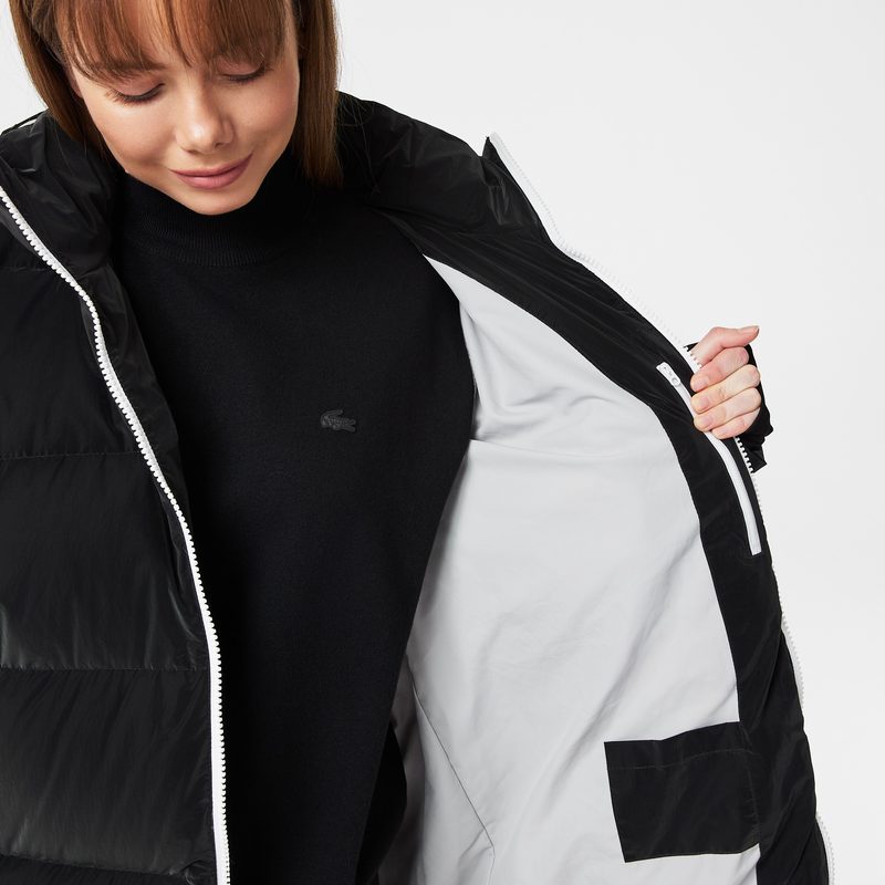 Женское стеганая куртка-пуховик Lacoste с капюшоном 5