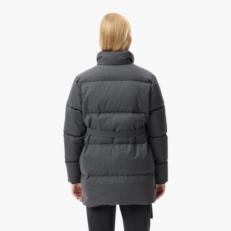 Женская парка Lacoste с воротом и поясом 2