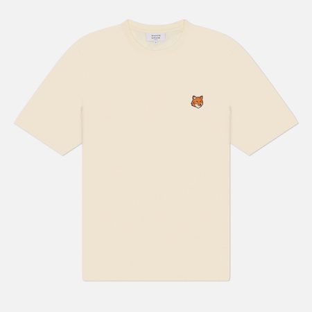 Мужская футболка Maison Kitsune Fox Head Regular, цвет бежевый