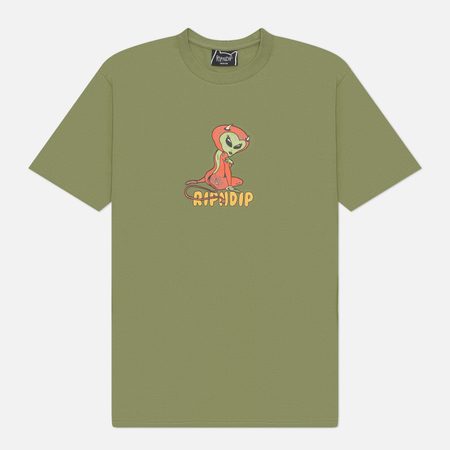 Мужская футболка RIPNDIP Devil Alien, цвет оливковый