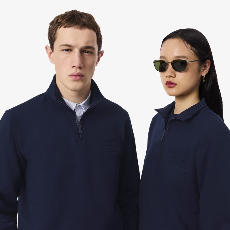 Хлопковая толстовка Lacoste унисекс с воротником-стойкой 2