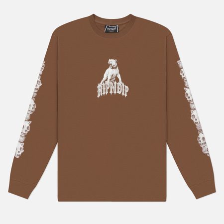 Мужской лонгслив RIPNDIP Wasteland, цвет коричневый