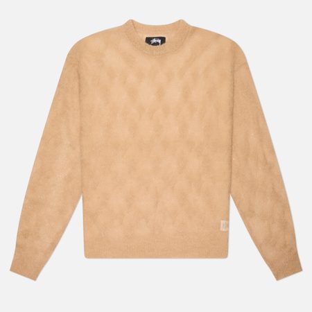 Мужской свитер Stussy Loose Knit Cross Cable, цвет бежевый