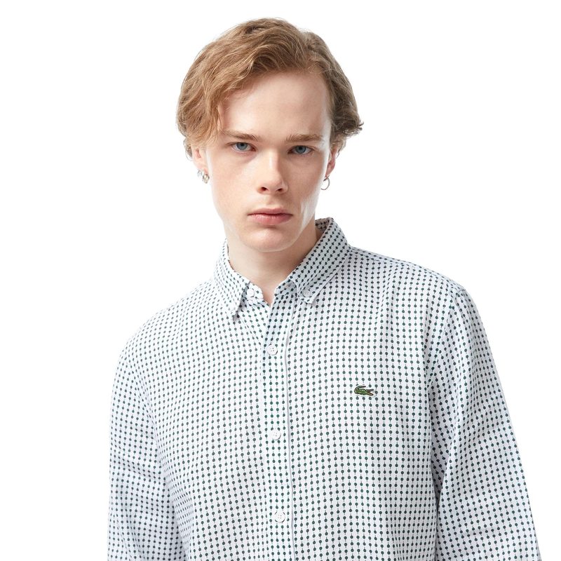 Мужская рубашка Lacoste с монограммой из смеси льна 3