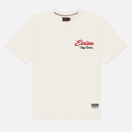 Мужская футболка Evisu Heritage Duo Leopard Printed & Embroidery, цвет белый