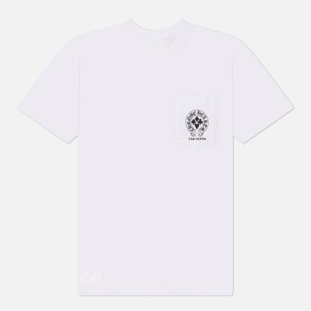 Мужская футболка Chrome Hearts Welcome To Las Vegas Horseshoe Logo Pocket, цвет белый