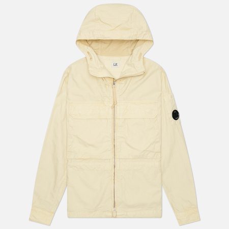 Мужская рубашка C.P. Company Micro-Reps Hooded Lens, цвет бежевый