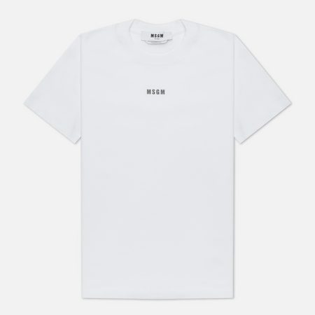 Женская футболка MSGM Micrologo Basic Crew Neck, цвет белый