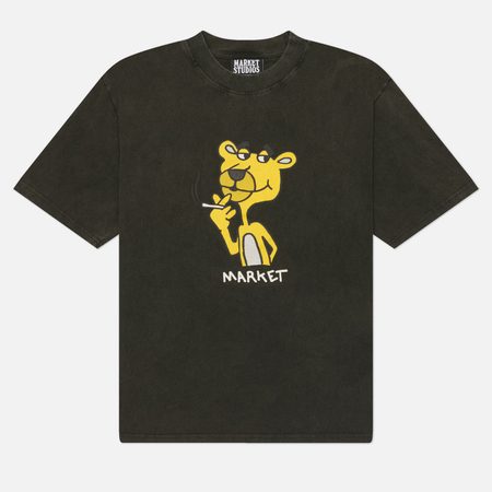 Мужская футболка MARKET Yellow Panther, цвет чёрный