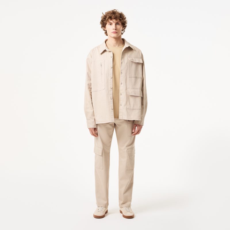 Мужская хлопковая рубашка Lacoste с карманами 4