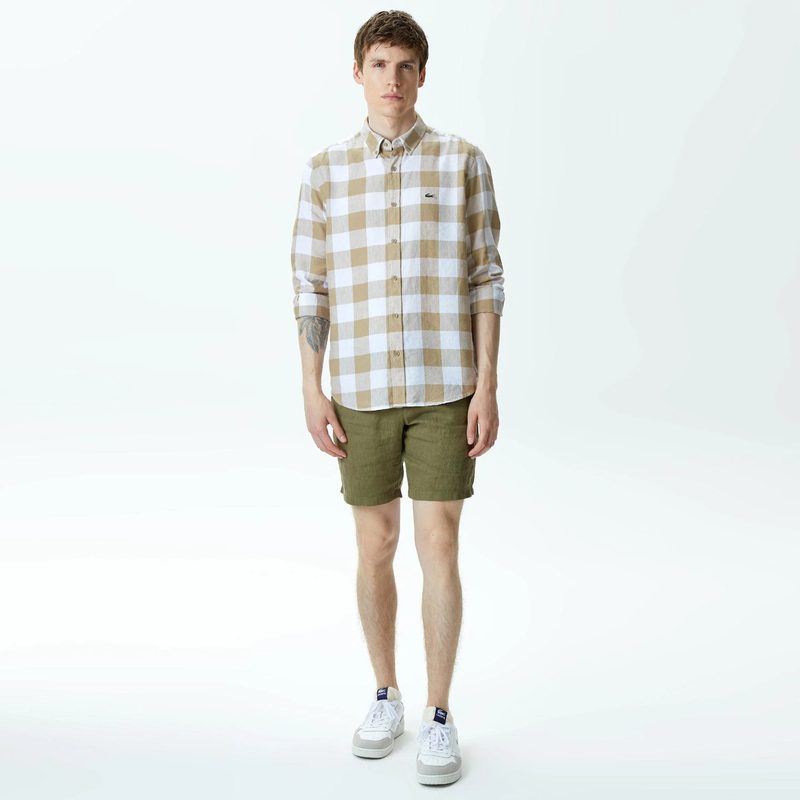 Мужские льняные шорты Lacoste стандартного кроя