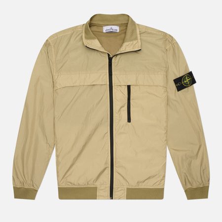 Мужская куртка ветровка Stone Island Garment Dyed Crinkle Reps R-NY, цвет бежевый