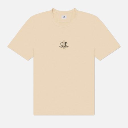 Мужская футболка C.P. Company 1020 Jersey Embroidery, цвет бежевый