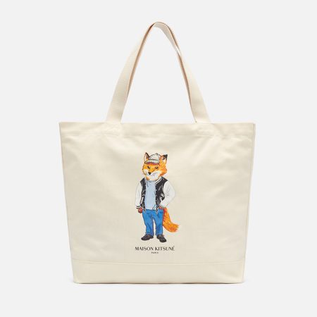 Сумка Maison Kitsune Dressed Fox Tote, цвет бежевый