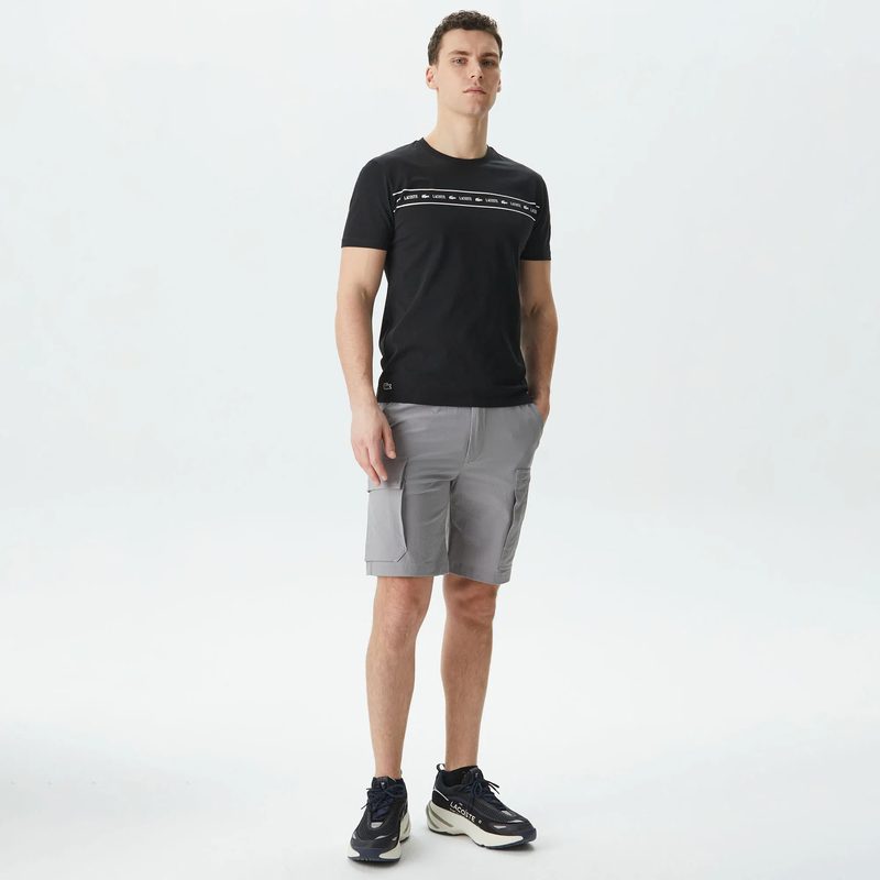 Мужские шорты Lacoste из смеси хлопка и льна