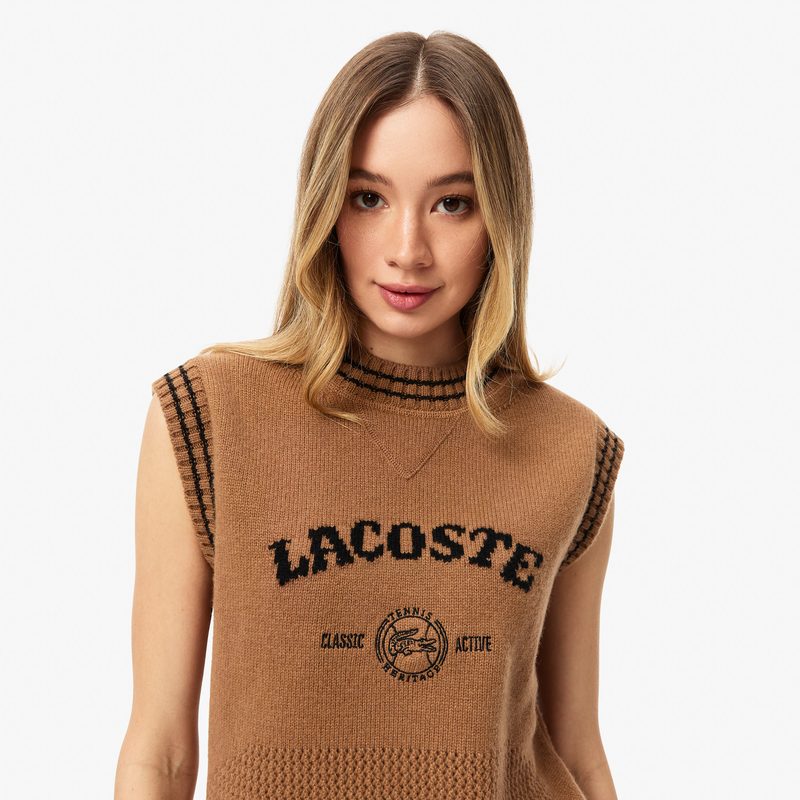 Женский свитер без рукавов Lacoste классического кроя 3