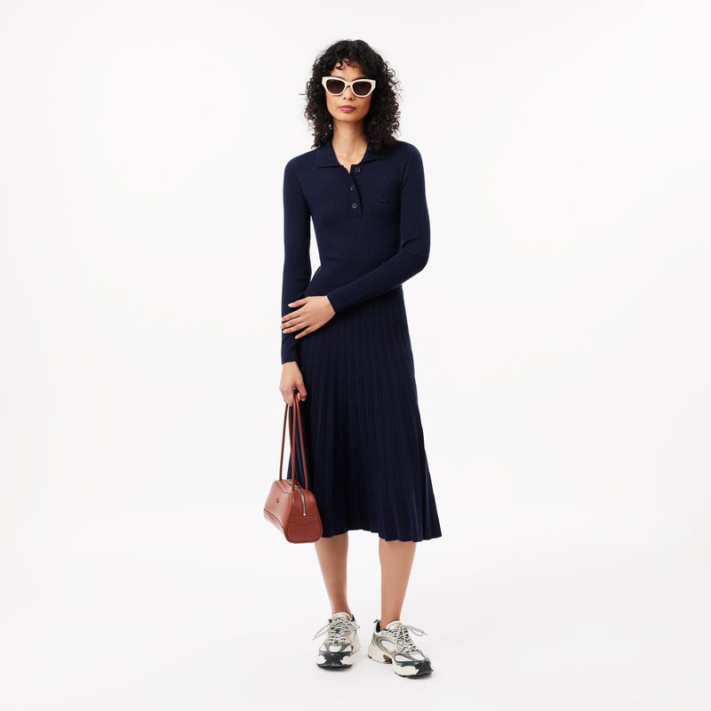 Женское шерстяное платье Lacoste с длинными рукавами