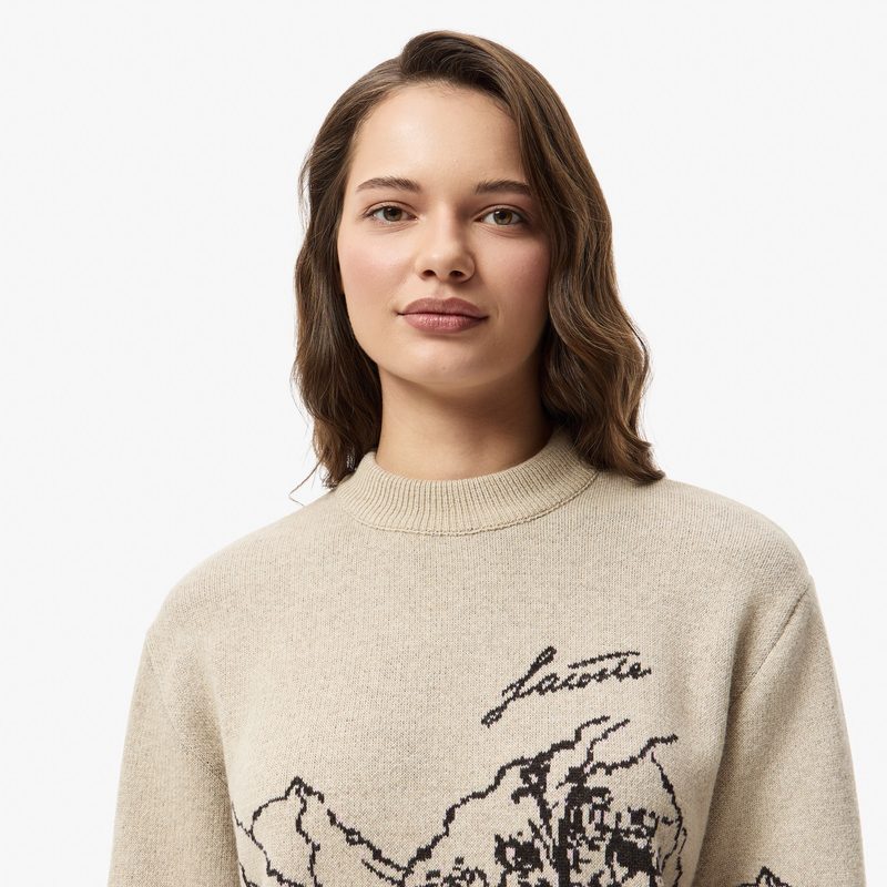 Женский свитер Lacoste с принтом свободного кроя 3